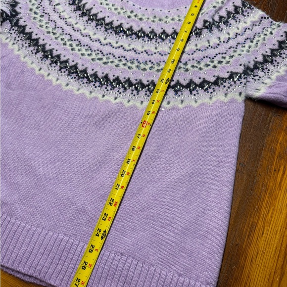 Talbots Lilac Fair Isle Sweater - Picture 6 of 6